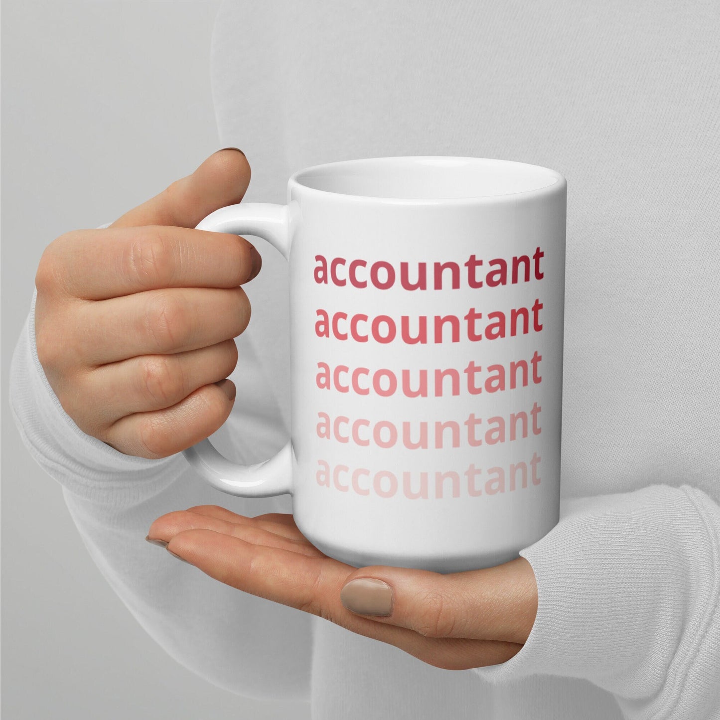 Accountant, CPA, Pink Ombre Letters, Trendy Mug