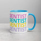 Dentist, Colorful Funky Letters Mug with Color Inside