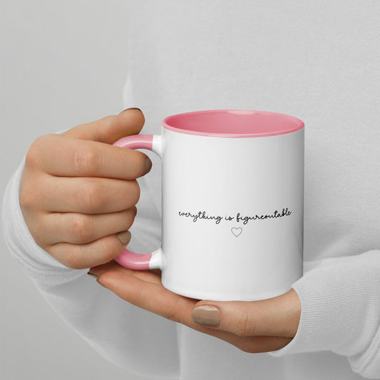 Everything Is Figureoutable Heart Mug with Color Inside