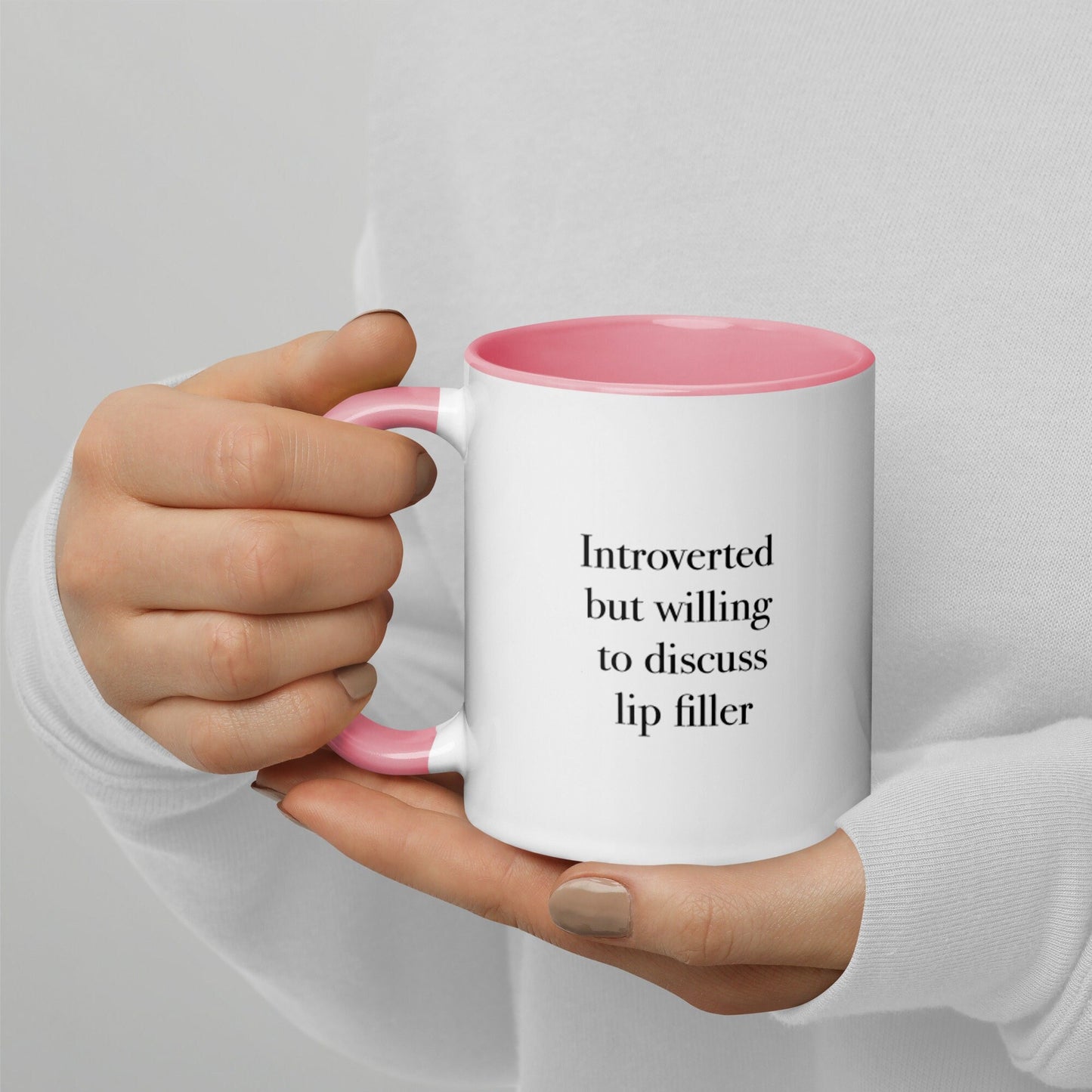 Introverted But Willing To Discuss Lip Filler Mug with Color Inside