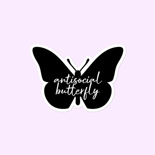 Antisocial Butterfly Stickers | Funny, Sarcastic Introvert Bubble-Free Stickers