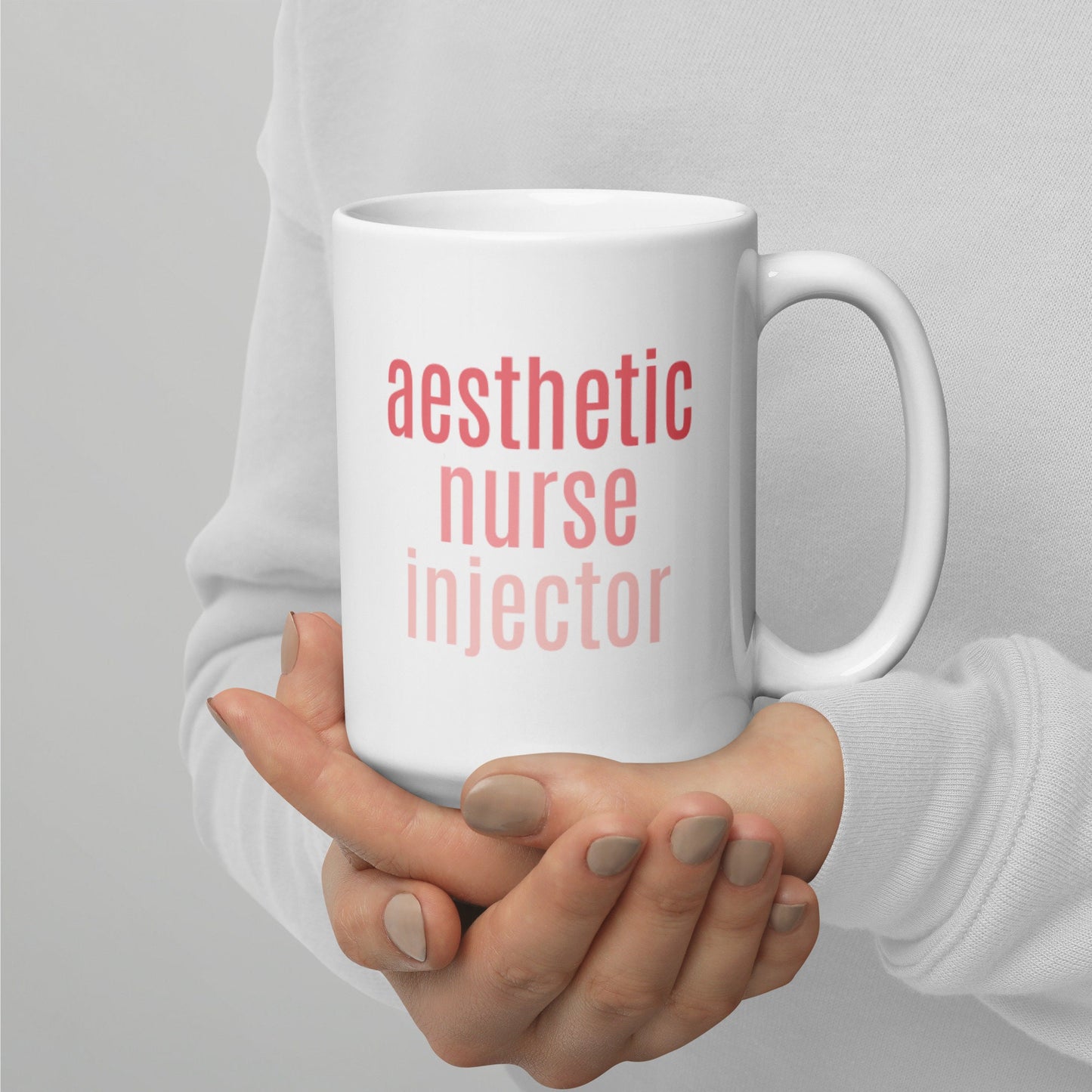 Aesthetic Nurse Injector, Pink Ombre Trendy Mug