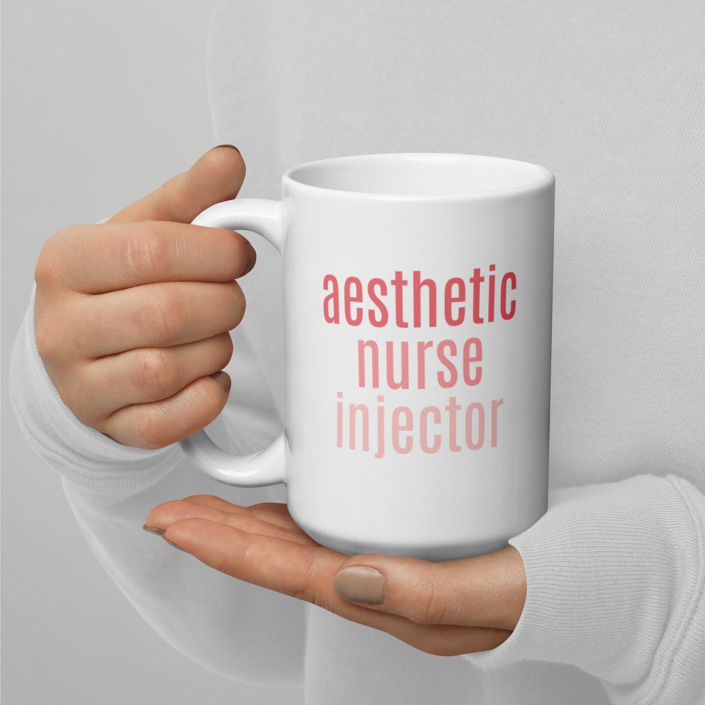 Aesthetic Nurse Injector, Pink Ombre Trendy Mug