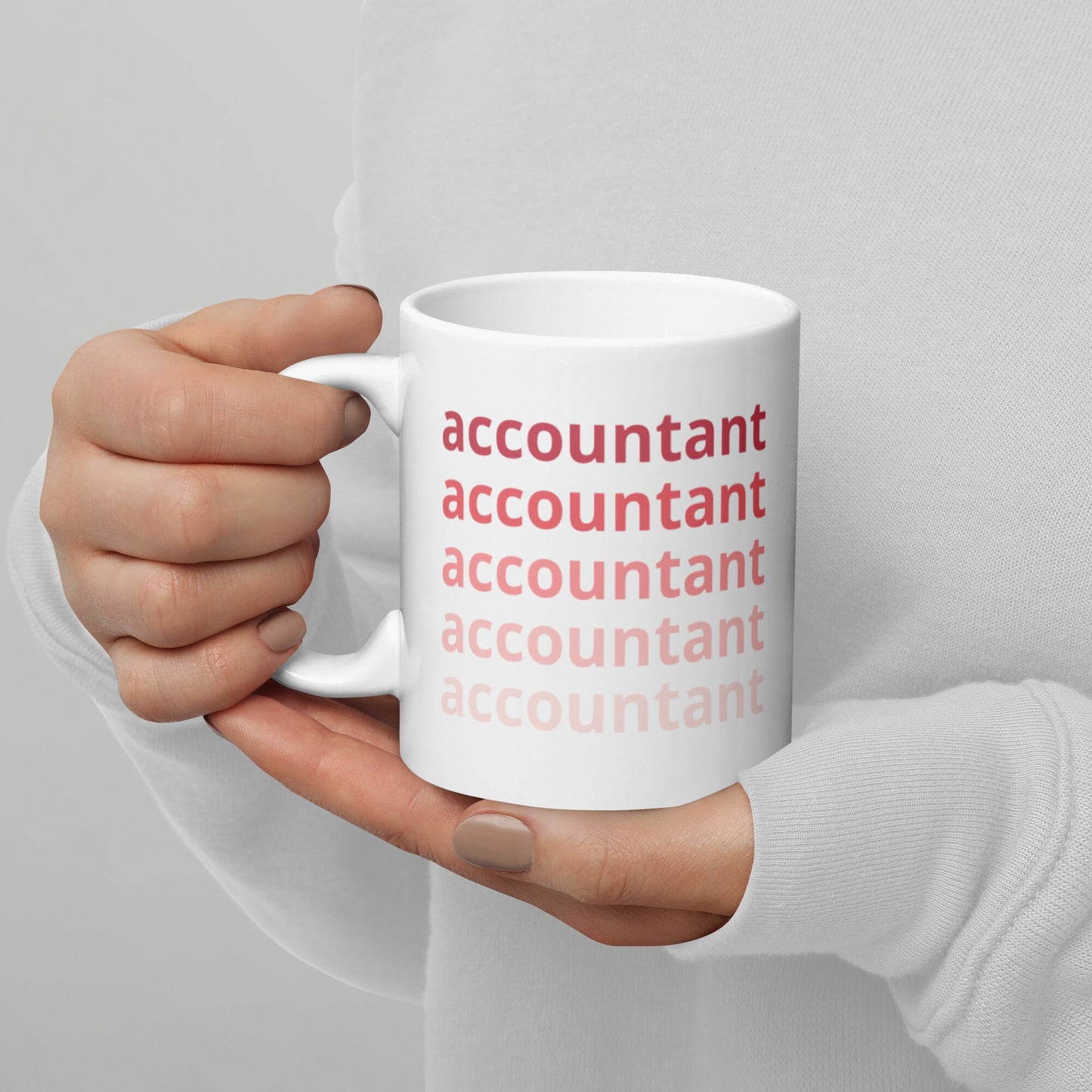 Accountant, CPA, Pink Ombre Letters, Trendy Mug