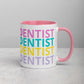 Dentist, Colorful Funky Letters Mug with Color Inside