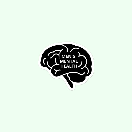 Men's Mental Health Sticker, End The Stigma, Mental Health, Brain, Psychology Bubble-Free Stickers