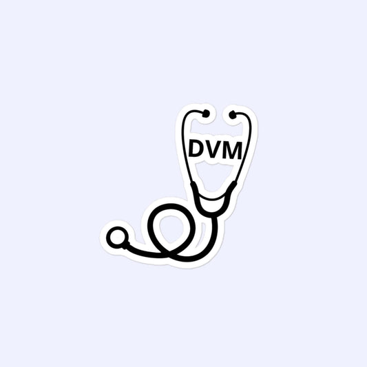 DVM Stethoscope Sticker, Doctor of Veterinary Medicine, Veterinarian, Veterinary Bubble-Free Stickers