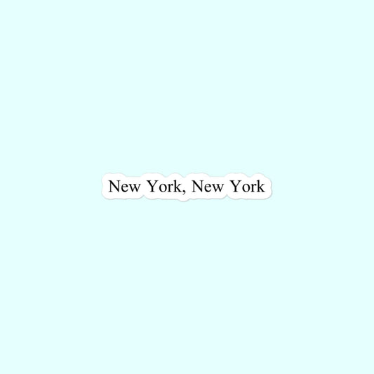 New York, New York Sticker, NYC, New York City Bubble-Free Stickers