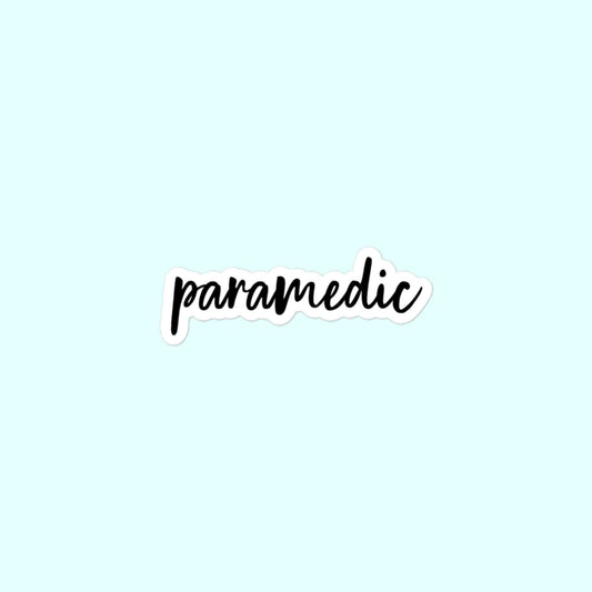 Paramedic Stickers, EMT, EMS, First Responder Bubble-Free Stickers