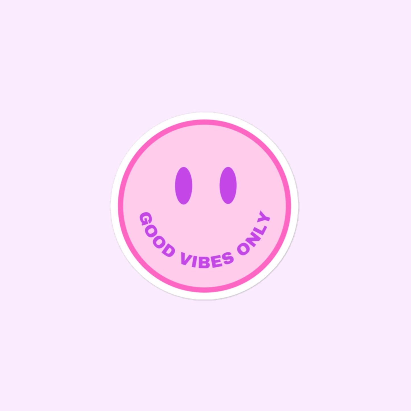 Good Vibes Only Smiley Face Stickers, Smiley Face, Positivity, Optimism Bubble-Free Stickers