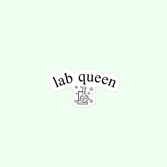 Lab Queen Stickers, Laboratory, Lab Tech, Chemist, Pathology, Pathologist, Phlebotomy, Phlebotomist Bubble-Free Stickers