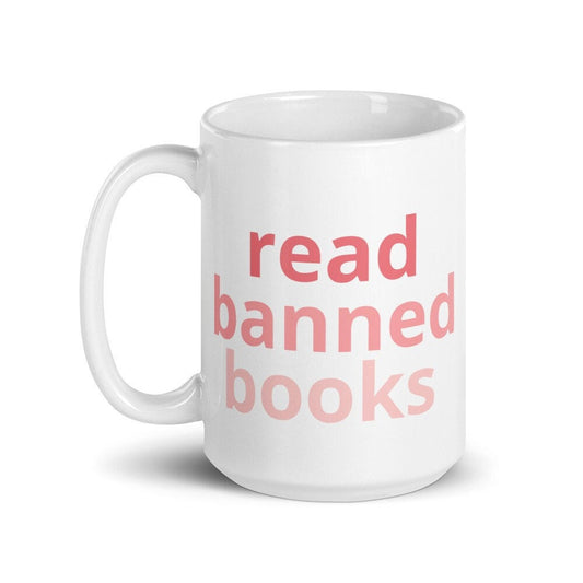 Read Banned Books, Pink Ombre Trendy Mug