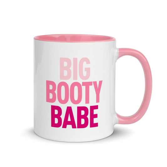 Big Booty Babe Pink Ombre Mug with Color Inside, Big Butt, Fitness, Workout