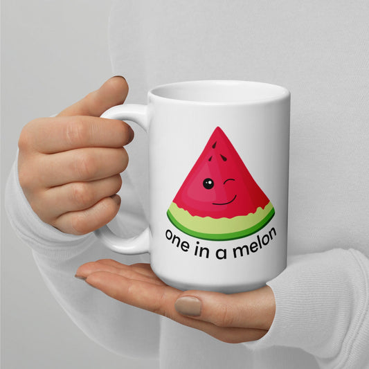 One In A Melon Funny Pun Watermelon, Punny Mug