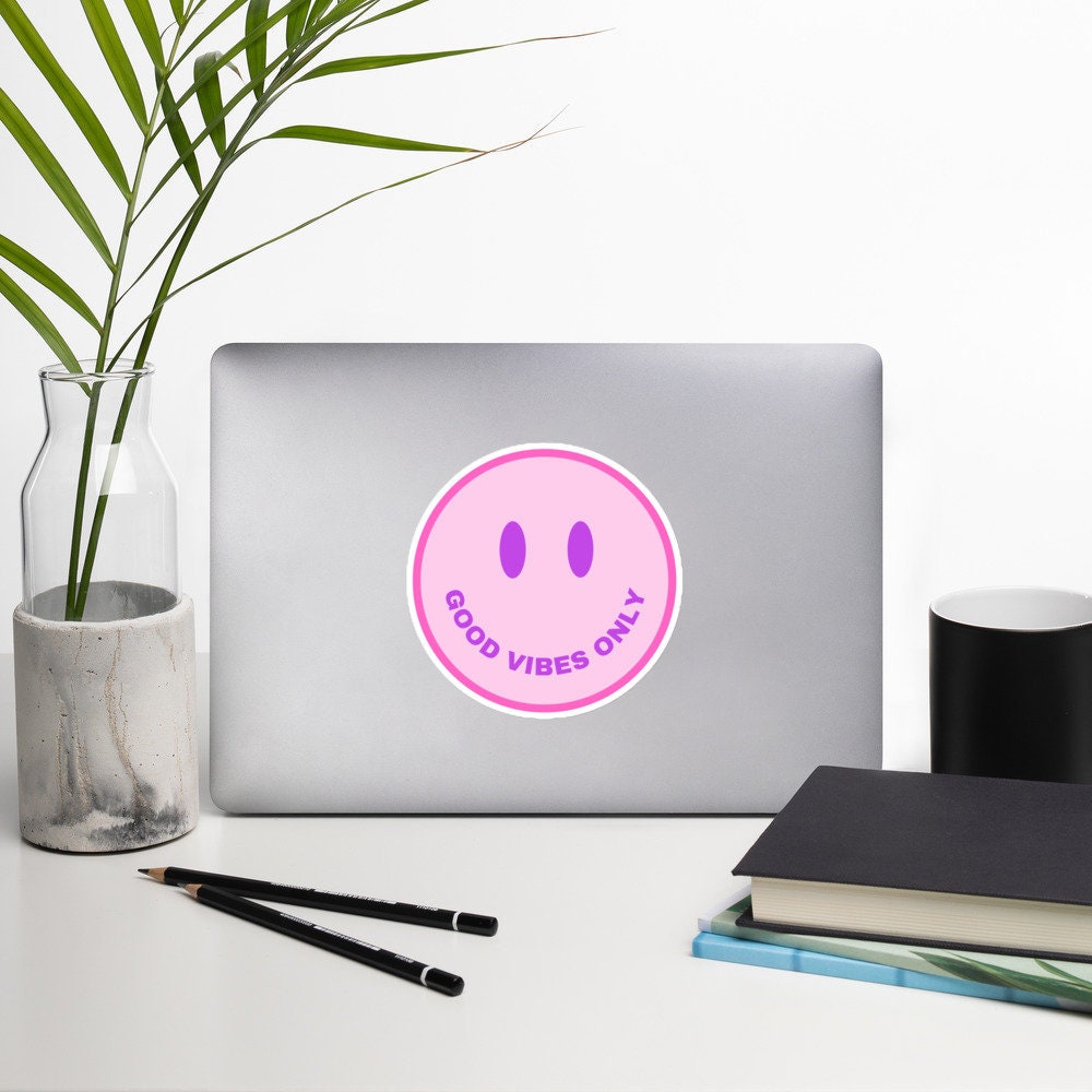 Good Vibes Only Smiley Face Stickers, Smiley Face, Positivity, Optimism Bubble-Free Stickers