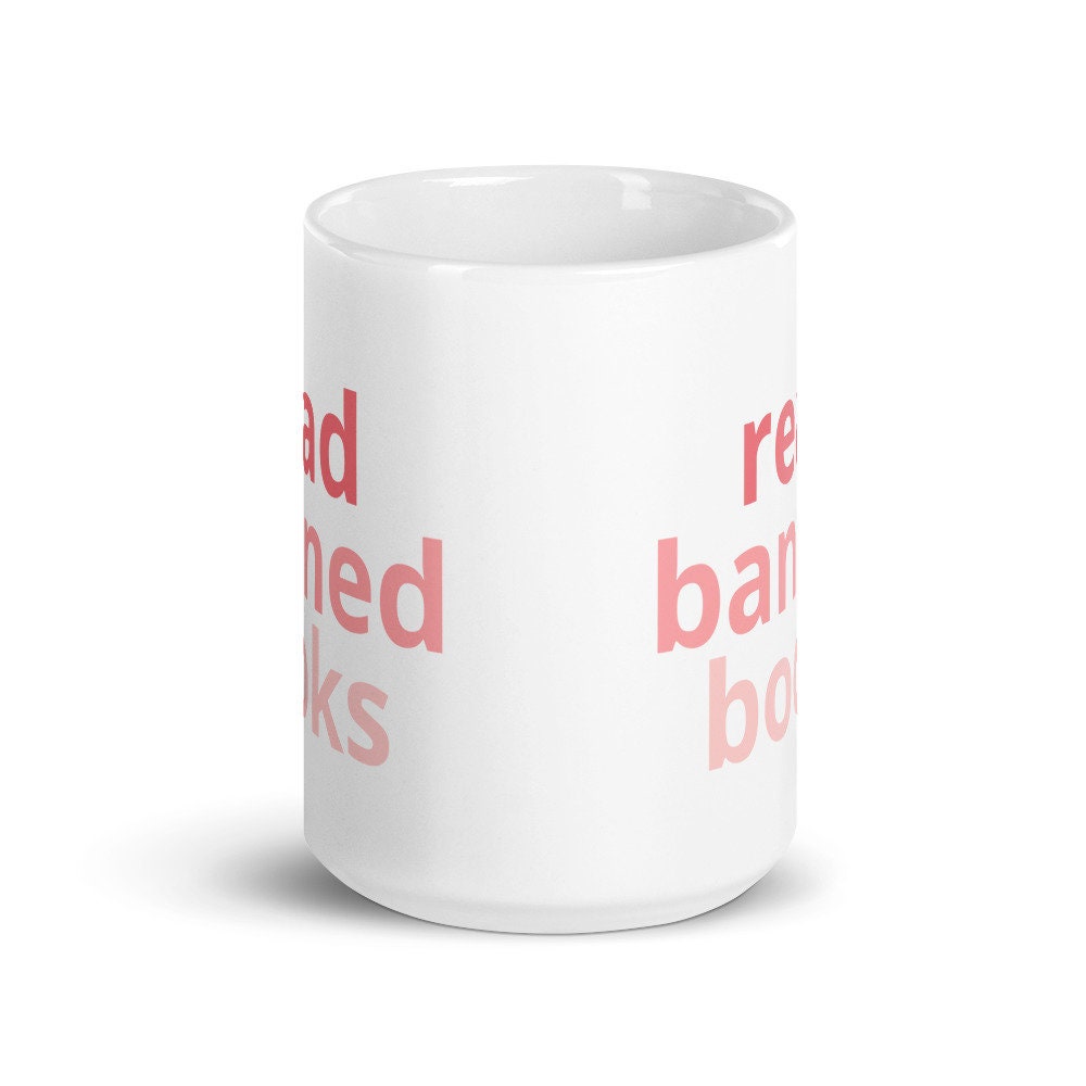 Read Banned Books, Pink Ombre Trendy Mug