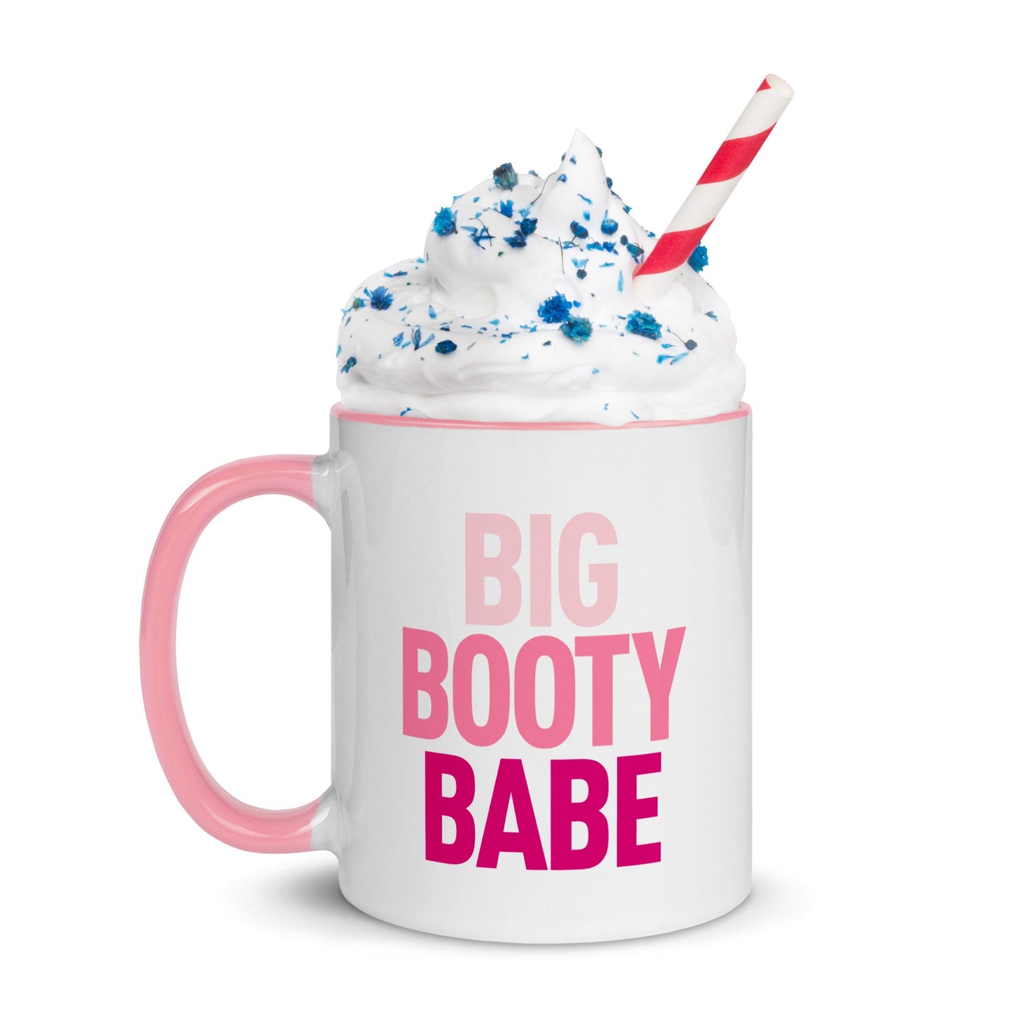 Big Booty Babe Pink Ombre Mug with Color Inside, Big Butt, Fitness, Workout