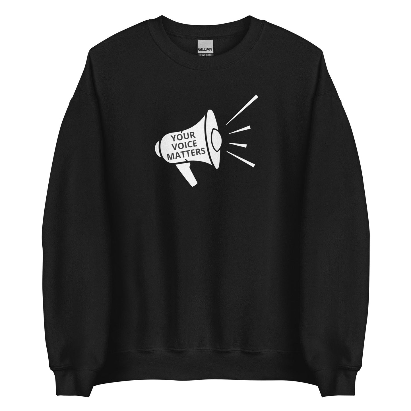 Your Voice Matters Loudspeaker Crewneck, Advocacy Unisex Sweatshirt