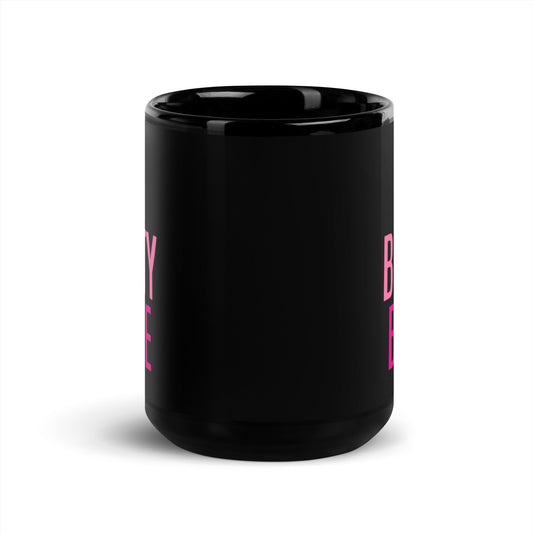 Big Booty Babe Pink Ombre Black Glossy Mug