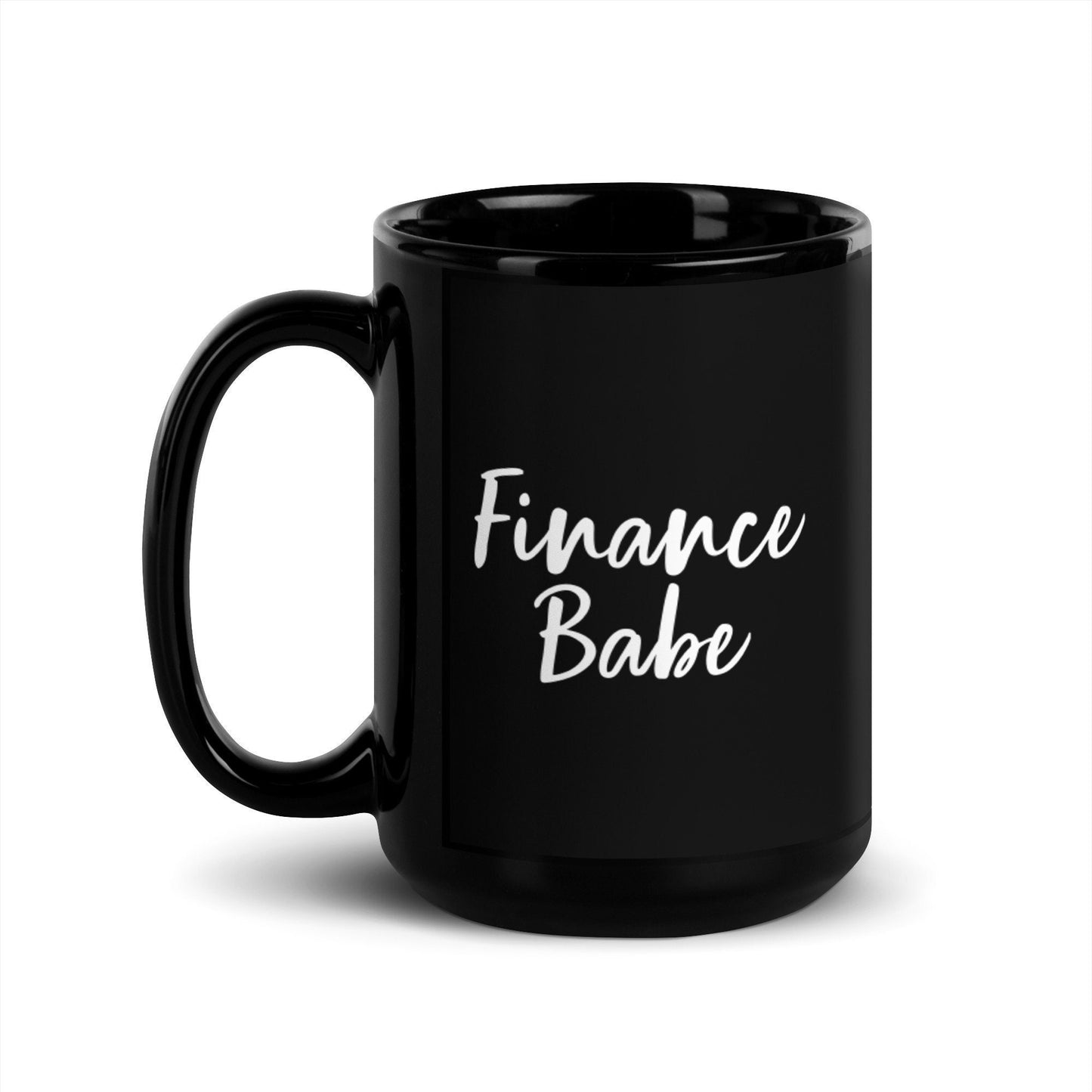 Finance Babe Black Glossy Mug