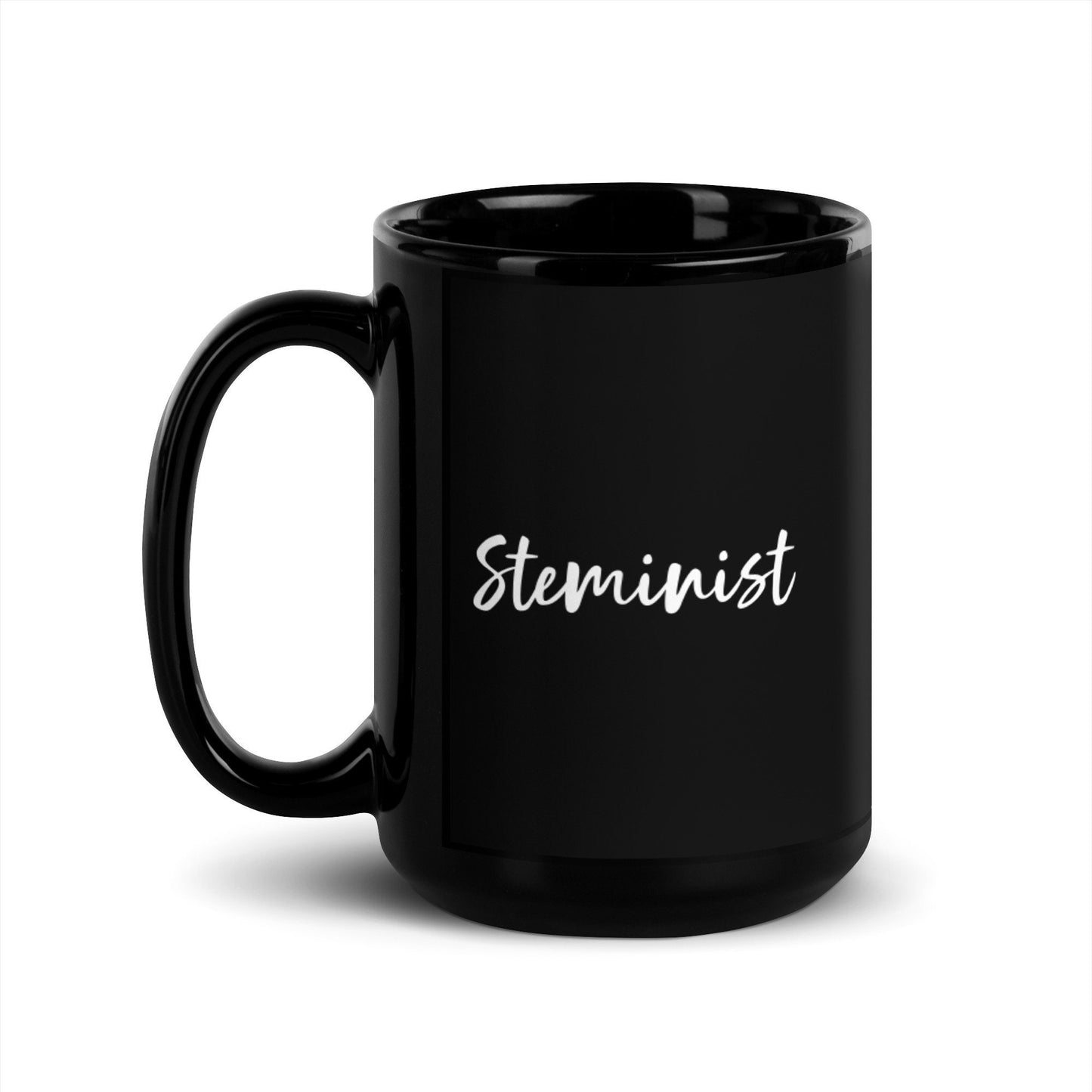 Steminist Black Glossy Mug, Women In Stem