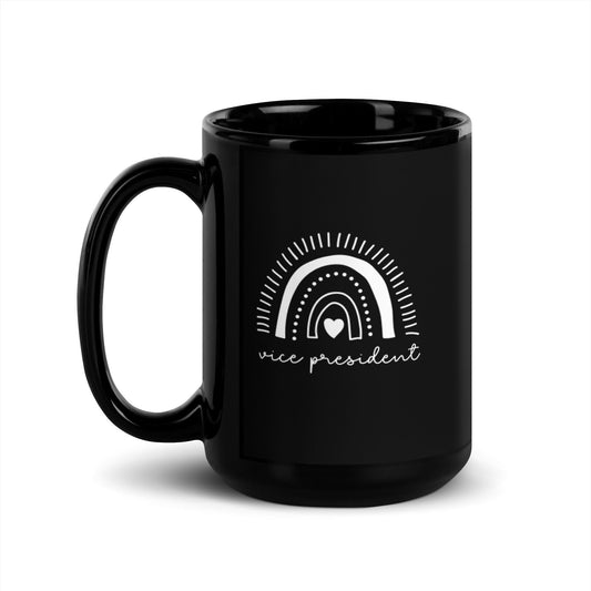 Vice President Dainty Rainbow Black Glossy Mug