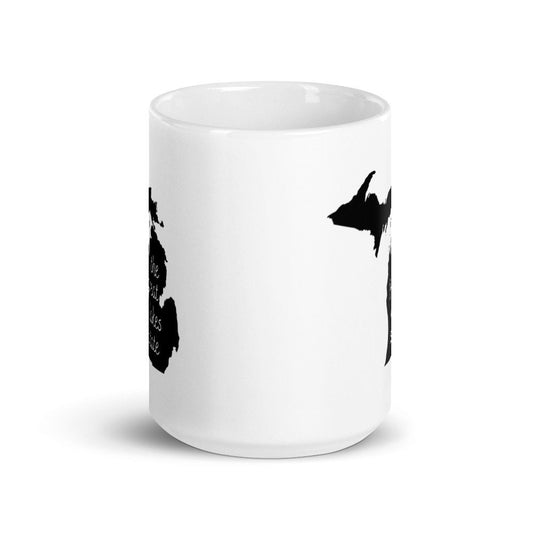 Michigan The Great Lakes State White Glossy Mug
