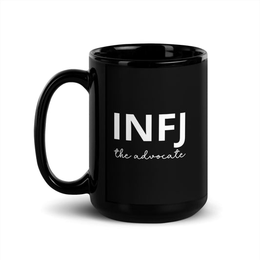 INFJ The Advocate Black Glossy Mug, Personality Type