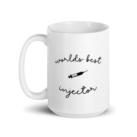 World's Best Injector Syringe White Glossy Mug