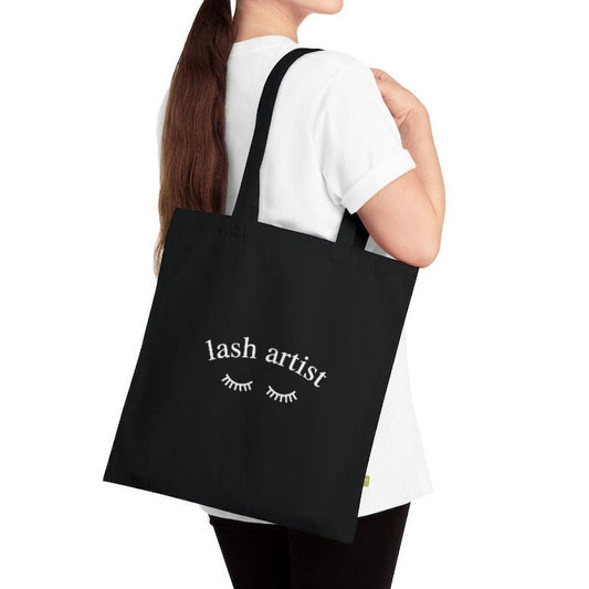 Lash Artist Organic Black Cotton Tote Bag