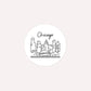 Chicago Skyline Bubble-Free Circle Stickers