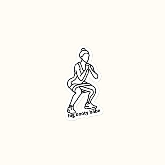 Big Booty Babe Workout Band Bubble-Free Stickers