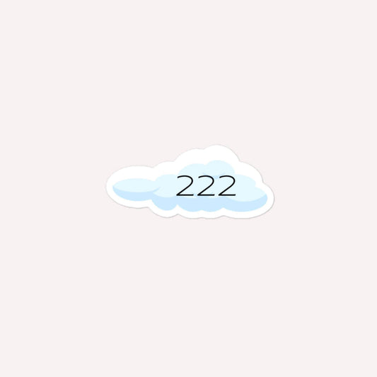 222 Cloud Angel Number Bubble-Free Stickers