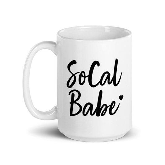 SoCal Babe, Southern California White Glossy Mug