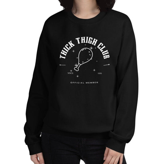 Thick Thigh Club Sparkly Official Member Unisex Crewneck Sweatshirt