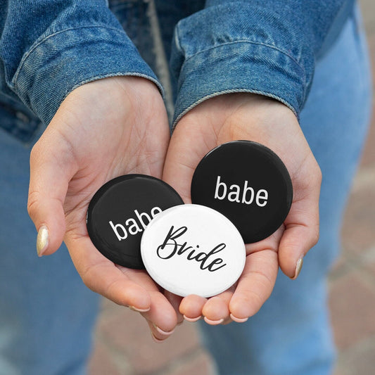 Bride White Pin Buttons