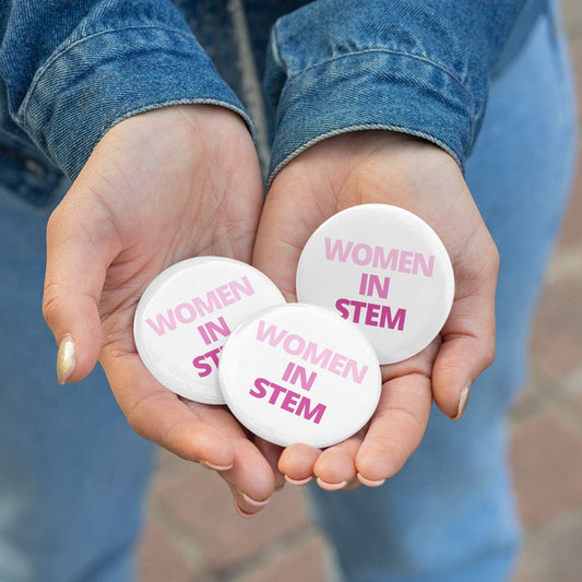 Women In Stem Pink Ombre Pin Buttons