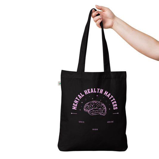 Mental Health Matters Pink Organic Fashion Tote Bag