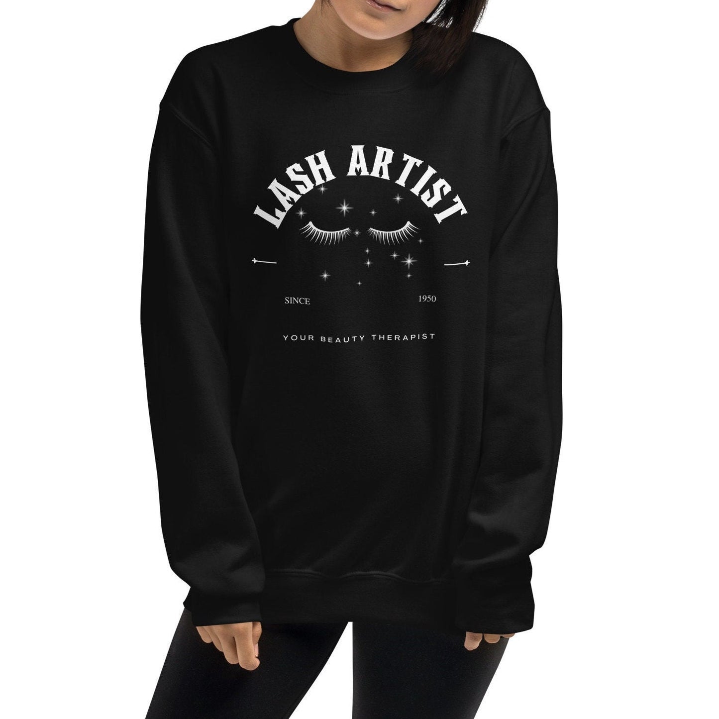 Lash Artist Your Beauty Therapist Sparkly Mystical Unisex Crewneck Sweatshirt