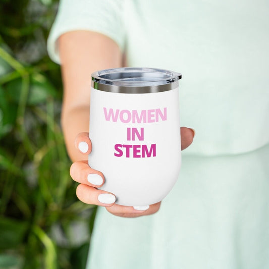 Women In STEM Pink Ombre 12oz Insulated Wine Tumbler