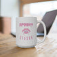 Spooky Season Pink Fangs Halloween Ceramic Mug 15oz