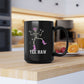 Yee Haw Sparkly Skeleton Cowgirl Pink Black Mug, 15oz