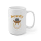 Howdy Cowboy Hat Smiley Face Lightning Bolt Ceramic Mug 15oz