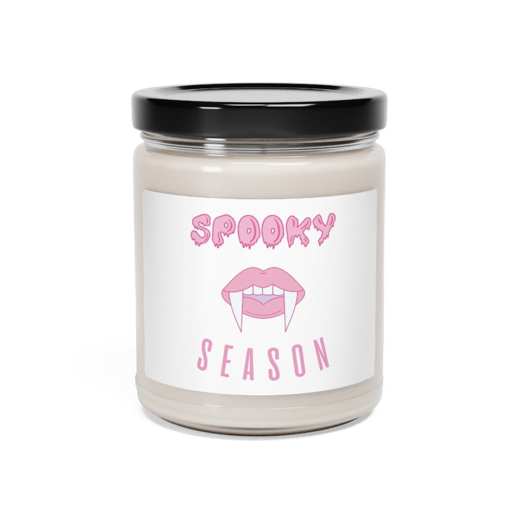 Spooky Season Pink Fangs Scented Soy Candle, 9oz