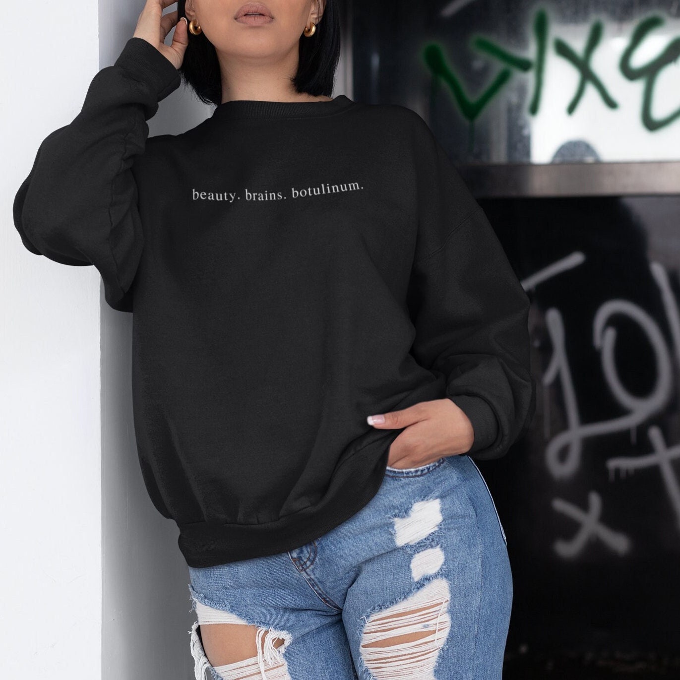 Beauty. Brains. Botulinum. Unisex Crewneck Sweatshirt