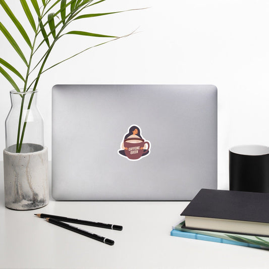 Caffeine Queen Giant Coffee Mug Bubble-Free Stickers