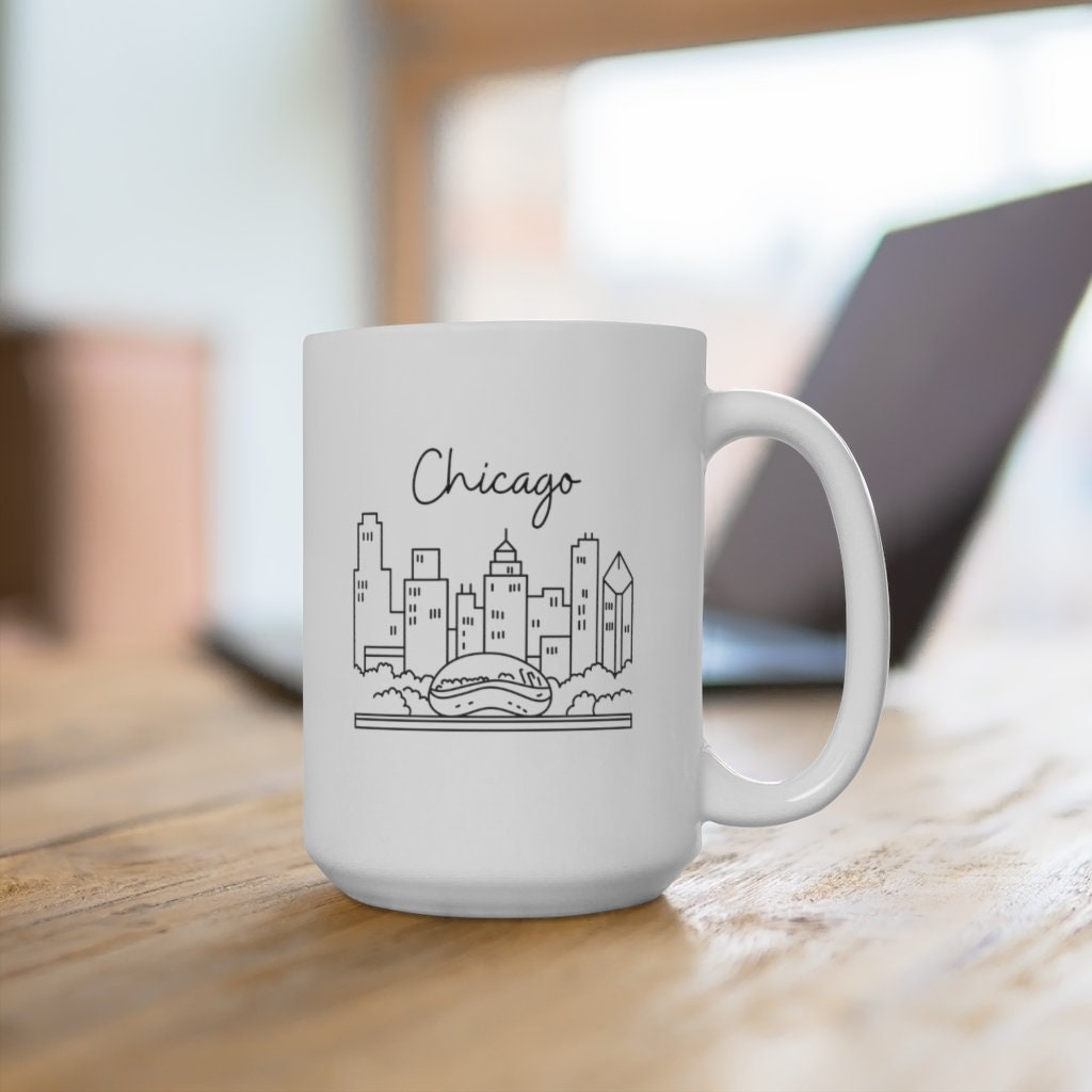 Chicago Skyline Bean Ceramic Mug 15oz