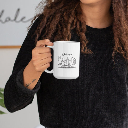 Chicago Skyline Bean Ceramic Mug 15oz
