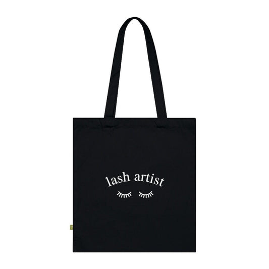 Lash Artist Organic Black Cotton Tote Bag