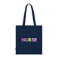 Nurse Organic Cotton Tote Bag Colorful Letters
